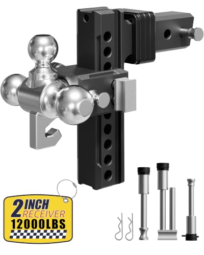 Giantoucan 2" Adjustable Trailer Hitch Ball Mount, 8" Drop/Rise Tow Hitch