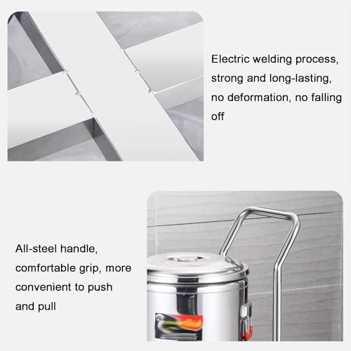Cubo rodante comercial para transporte eficiente en cocina con soporte aislado 6