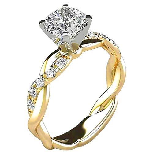 APCHYA Women's Ring Cubic Zirconia Solitaire Platinum Plated Engagement Rings Cubic Diamonds Gifts for Bridesmaids& Brides,Valentine's Day/Birthday/Engagement/Anniversary Jewelry Gifts 5-10 (10)