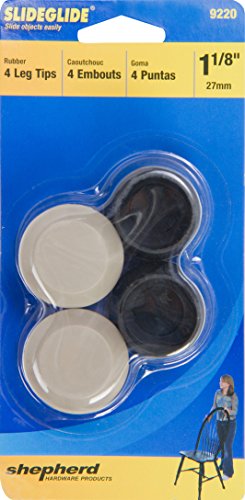 Shepherd Hardware 9220 1-1/8-Inch Chair Tip Slide Glide Furniture Sliders, 4-Pack,Black #TOP1
