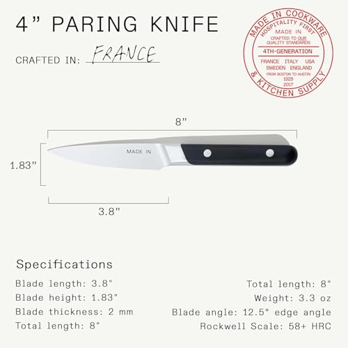 Image of Made In Cookware - 3.8 inch Paring Knife - Crafted in France - Full Tang With Harbour Blue Handle
