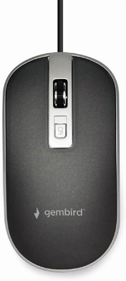 Gembird Wired Optical Mouse USB Black Silver
