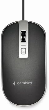 Gembird Wired Optical Mouse USB Black Silver