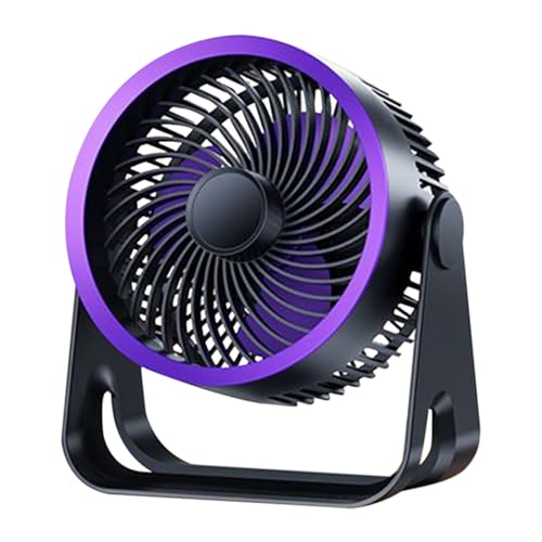 Ventiladores pequeños para dormitorio | Ventilador de escritorio recargable | Equipo silencioso colgante de pared con inclinación de 360 grados para sala de estar, dormitorio, dormitorio, camping