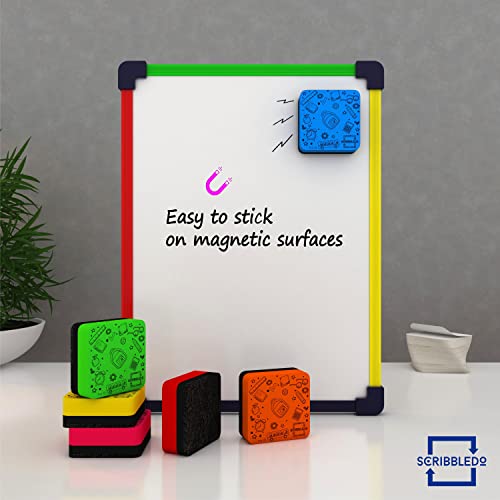 6 Pack Dry Erase Erasers Assorted Colors Magnetic Whiteboard Erasers For Kids And Students - Smudge Free Small Dry Erase Board Erasers For Classroom Home, School And Office #TOP3