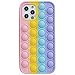 Fidget Toys Cassa del telefono, Relive Stress Pop Fidget Toys Push It Bubble Custodia in silicone per Iphone 6 6s 7 8 Plus X XR XS 11 12 Pro Max Soft Cover (A, per iphone 11)