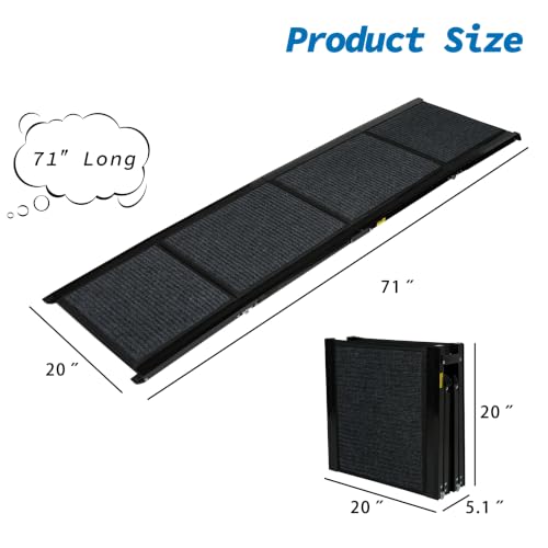 Ashfield & Harkness: Felt Dog Ramp - 71 x20, Black, Foldable & Portable, Metal Frame, Non-Slip, Stairs Alternative for Car-SUV-Truck, Pets 250lbs Cap by Ashfield & Harkness - Used condition - Image 2