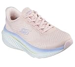 Skechers Women's Go Walk Max Cushioning Arch Fit Roslyn Sneaker, Light Pink Textile/Trim, 6 UK