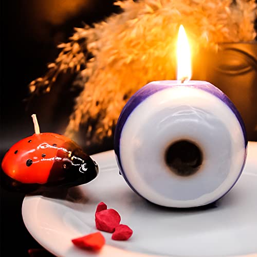 Evil Eye Ball Candle - Nazar Candle - Evil Eye Home Unscented Candle - Natural And Handmade Beautiful Candle - Premium Candles For Home And Office - Slow Burning And Long Lasting Candles By Cula #TOP5