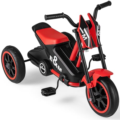 Image of GYMAX Toddler Tricycle, 3 Wheel Children Balance Bike with teering Handlebars and Anti-Skid Foot Pedals, Kids Trike for 3+ Years Old Boys Girls (Red)
