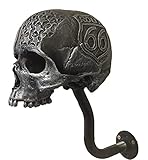 Calavera Para Casco Motocicleta con Soporte Casco Barba,Esencial Para Entusiastas Las Motocicletas Soporte,Soporte Casco,Artesanías Resina Para Decoración Pared Cabeza Fantasma A