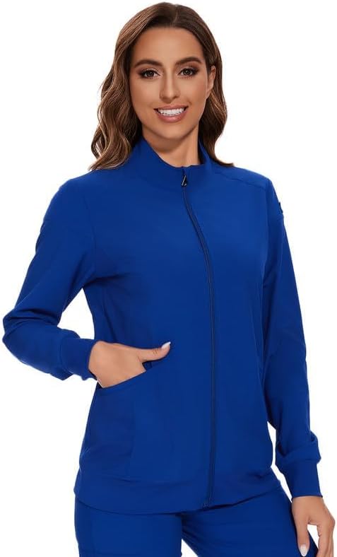 COZYFIT Scrub Jackets for Woman, Zip Front Nurse Jacket, 4-Way Stretch Fabric - Image 8