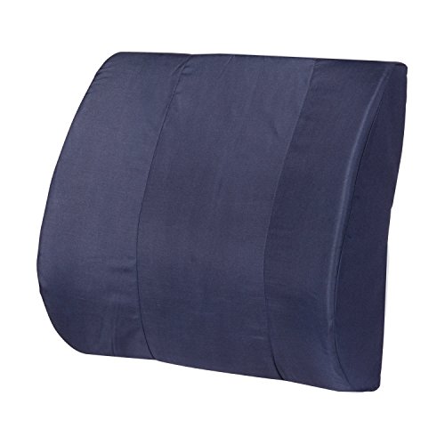 DMI Memory Foam Lumbar Pillow Back Support Cushion with Strap for Better Posture and Easing Back Pain, Navy - Thumbnail 2