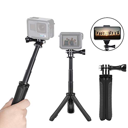 Taisioner Mini Selfie Stick Tripod Kit Two in One for GoPro Action Camera