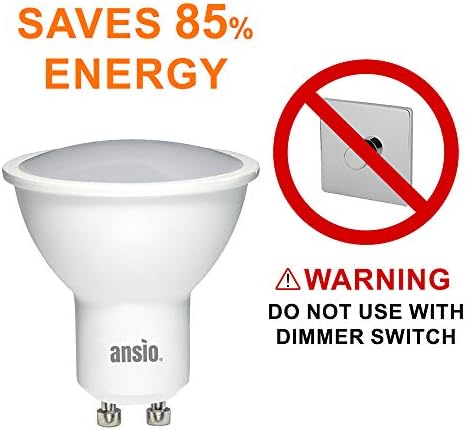 GU10 Led Bulb 10-Pack, GU10 Led Warm White, Halogen Bulb, 5 W, Equivalent to 35 Watt, Non-dimmable, 350 Lumen, 3000 K, 120° Beam Angle - Led Bulbs