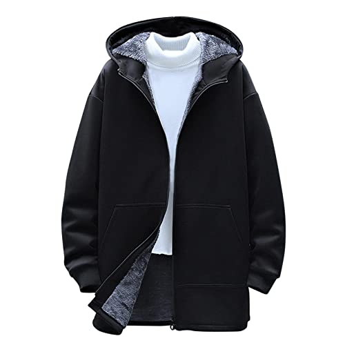 Veste d'hiver en polaire homme XL zippée chaude à capuche