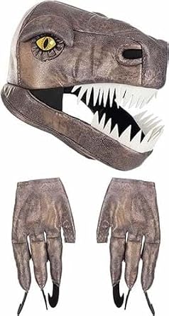 Fun Costumes Velociraptor Jawesome Hat Mask with Claws Costume Kit - Standard - Multicolor