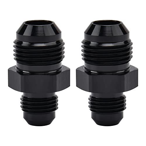 EVIL ENERGY 8AN Male to AN6 Male Flare Reducer Coupler Union Straight Adapter Fitting Black 2PCS