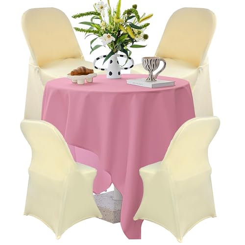 Maiangel 10PCS Stretch Spandex Folding Waterproof Chair Covers,Universal Fitted Chair Cover Protector for Wedding Party Banquet Holidays Celebration Decoration(Champagne) by Maiangel - Image 2