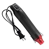 Tuxihapp Mini Heat Gun - 220V 300W Portable Handheld Hot Air Gun Tool for DIY Craft Embossing - Electric Heating Tool with Stand & Power Cord for Car Vinyl Wrap/Shrink Wrapping PVC/Drying Paint(Black)