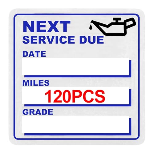for Oil Change Sticker Static Cling, Clear Stickers 120 Pcs 2”x 2” Next Service Due Sticker for Windshield, Easy to Peel with No Residue for Car Auto Vehicle Window (Blue)