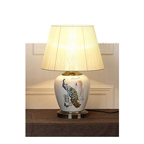 Preisvergleich Produktbild Lfixhssf Dimmbare Augenschutz-Lampe Tischlampe Schlafzimmer Nachttischlampe europäischer Stil Stoff Warm Living Light Dekoration Study Room Lfixhssf, C