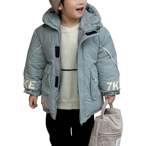 Toddler&Boys Winter Warm Parka Coat Cotton Hooded Puffer Jacket Snow Outwear