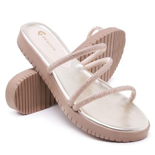 Papete Birken Feminina de Strass Sandalia Rasteirinha Glitter (35, Dourado)