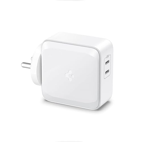 Spigen Fast Charging Adapter Total 70w, GaN, PD Support, BIS Certified, for iPhone 17/16/15(Pro,Pro Max,Plus), Galaxy S26/S25/S24, OnePlus, iQOO, iPad, MacBook and More (PE2007IN) - White