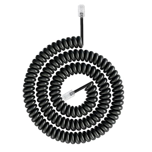 WLNEXT Cavo telefonico RJ9 RJ11 4P4C a spirale fisso fisso fisso per chiamate chiare e durata 200 cm 300 cm