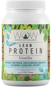Wow Made Lean Protein Powder - Vanilla Flavor (All Natural, Non GMO, Gluten Free, Soy Free, and Free of Artificial Ingredients) …