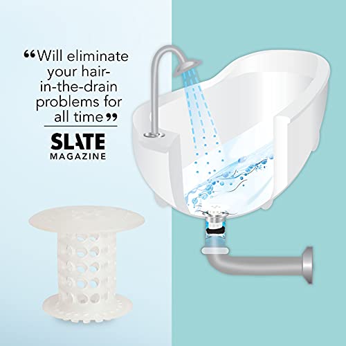 Tubshroom Revolutionary Tub Drain Protector Hair Catcher/Strainer/Snare, Clear 2 Count #TOP2
