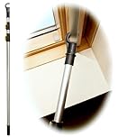 WinHux Telescopic Window Pole 1.2-3.0m Extendable Long-Reach Button-Lock Opener Rod for Skylight Roof Windows (No Blind Control), Compatible with Velux GGL GGU, Keylite, Fakro, Rooflite, Dakstra