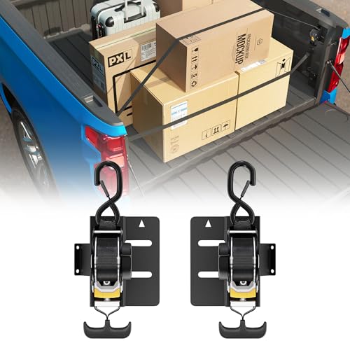 MTGSTOCL Upgraded Retractable Ratchet Straps Compatible with 2019-2025 Chevy Silverado GMC Sierra 1500 Accessories, 2 Pack Truck Bed Tie Downs Replacement for 2019-2026 Chevy Silverado