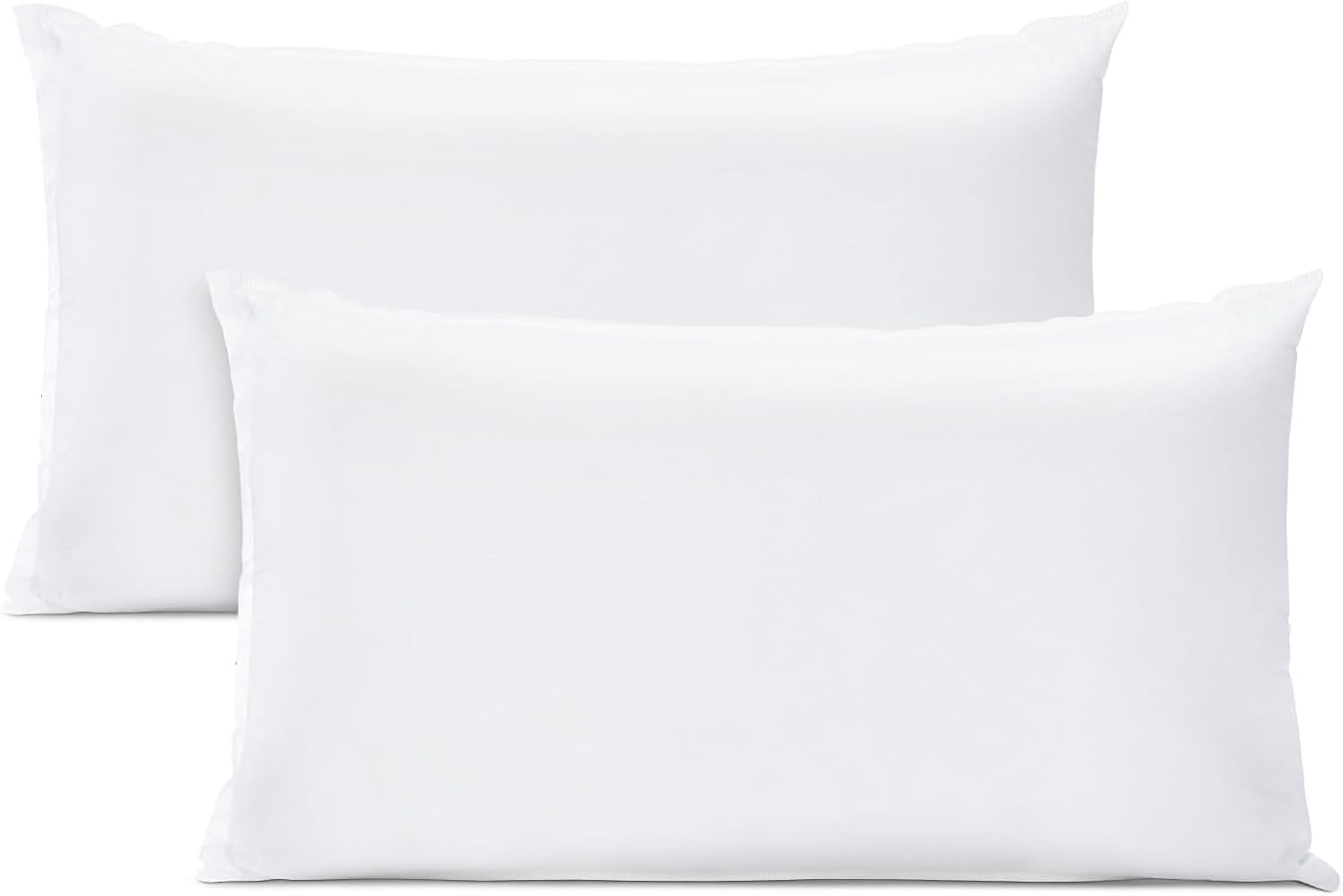 Smart Choice Soft Throw Insert Pillows (White, PACK OF 2) -filler 12x20 (30x50 cm) Polyestar With 400g - Polycotton Cover For Indoor Decorative Bedding & Couch Pillows