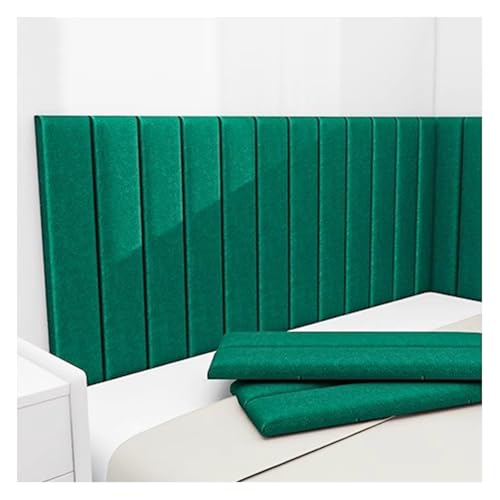 DECAKE Padded Wall Panels Self Adhesive, Anti-Collision Upholstered Wall Mounted Headboard, For Around Bed, Room Decoration(Dark green,4pcs)
