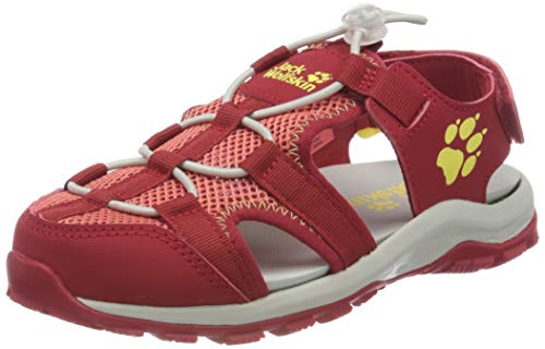 Jack Wolfskin Outdoor Action Sandal K, Sandales de Randonnée mixte enfant, Rouge (red/lemon 2127), 33 EU