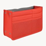 OUTLETISSIMO® Organizer da borsa Rossa – insert bag multi tasche in nylon con cerniera e rete – porta oggetti interno borsa donna borsetta beauty case trucco divisore viaggio