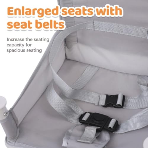 Image of Portable Baby Foldable High Chair with Detachable Feeding Tray, Kids Dining Booster Seat with Safety Belt, Lightweight Foldable Infant Feeding Chair for Home, Dining & Travel