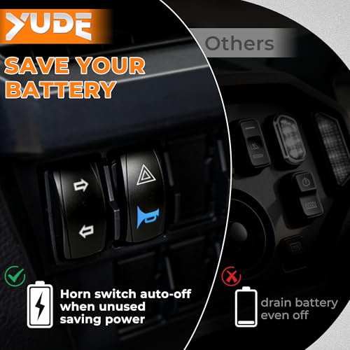 YUDE UTV ATV SXS Turn Signal Kit with 110dB Horn, 4PCS Amber LED Blinker Lights with Rocker Switch, Pre-Wired Plug and Play Street Legal Kit for Polaris Can-Am Kawasaki CFMOTO Yamaha 12V Golf Cart by YUDE - Image 5