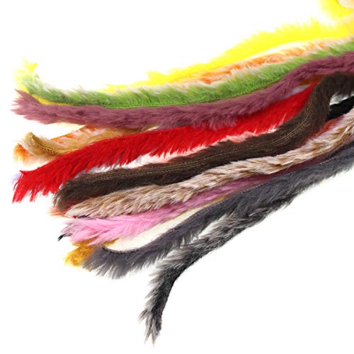 wifreo 16 Packs Faux Rabbit Strips 3mm Zonker Double Bunny Streamer Fly Tying Materials