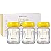 Breastmilk Bottles 3pc Set with Leak Proof Lids by Max Strength Pro, 6.oz 180ml Reusable Wide Neck Bottles Best for Breast Milk Collection & Storage Solution, BPA Free, Fits Spectra & Avent Models