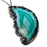 mookaitedecor 12 Stück Natürliche Geode Achat Scheiben Anhänger für Schmuckherstellung, unregelmäßige poliert Top gebohrte geschnittene Achat Platten