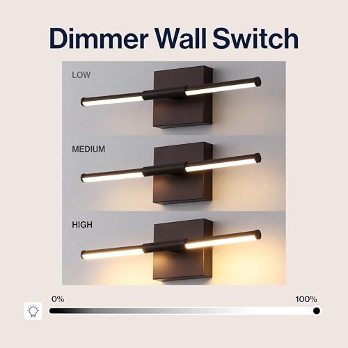 JONATHAN Y 16.25" Oil Rubbed Bronze Modern Dimmable Integrated LED Wall Sconce, Minimalist Adjustable Metal Vanity Light for Bathroom Mirror, Bedroom, Hallway, 3000K, ETL Listed (JYL7039D) by JONATHAN Y - Image 5