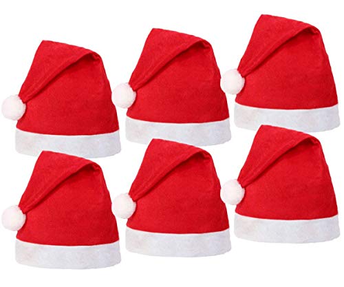 SoMulti Lot 6 Bonnets De Père Noël Accessoire Fête Taille Adulte