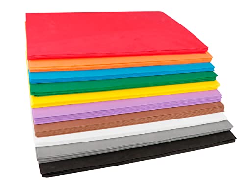INNSPIRO Maxi Pack Escolar 100 láminas Goma EVA Surtido 10 Colores 20x30cm.x1mm. Material Muy Utilizado para Manualidades y decoración