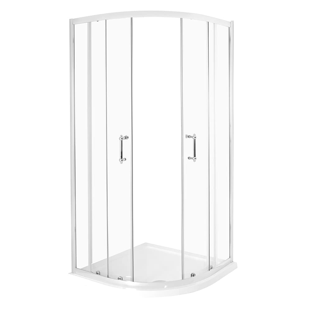 Milano Langley Chrome Reversible Quadrant Shower Enclosure - 900Mm X 900Mm
