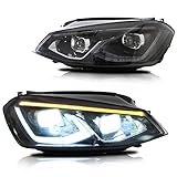 faros golf vii Ajuste directo: compatible con Golf 7 2013 2014 2015 2016 2017 2018 2019, no para GTI o Golf R. Los faros delanteros están diseñados para ser un reemplazo exacto para tu faro de fábrica sin necesidad de modificaciones de vehículo, fácil de instalar.