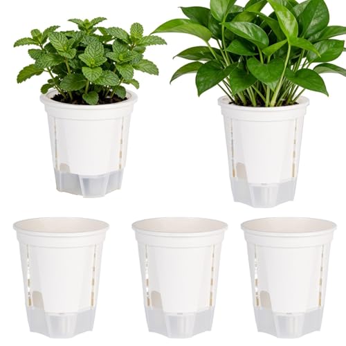 Pots auto-arrosage (lot de 5) avec drainage idéal pour tomates