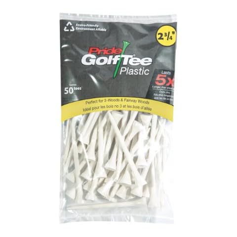 Pride Professional Tee System Classic Plastic Golf Tees (Pack of 50), 2 3/4-Inch Cover